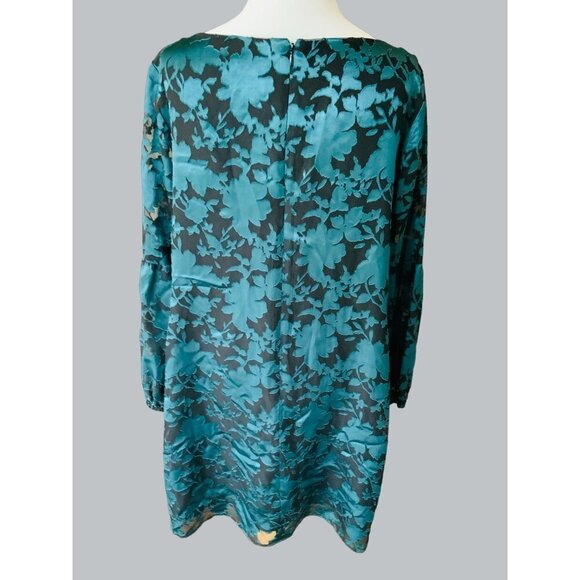 Vince Camuto Ladies Long Blouson Sleeve Shift Dress Keyhole Burnout Lined NEW 14 - Picture 9 of 9